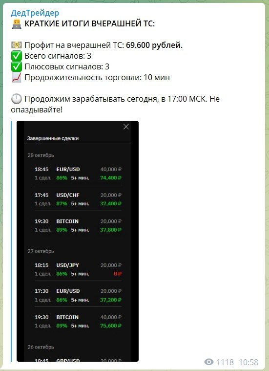 Телеграмм канал Дед Трейдер