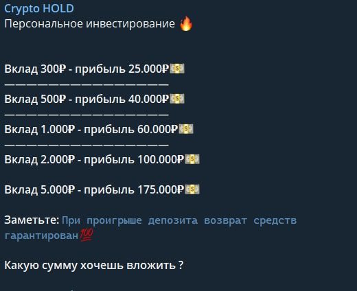 Crypto HOLD прибыль