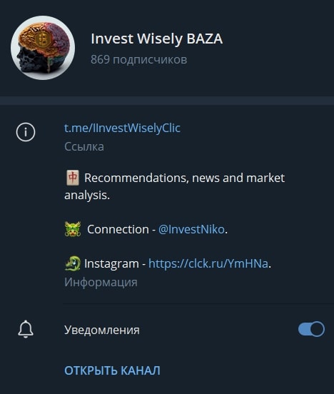 Invest Wisely BAZA телеграмм