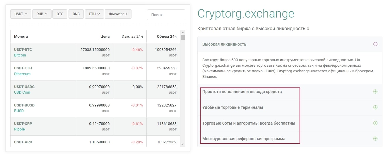 Биржа Крипторг сайт