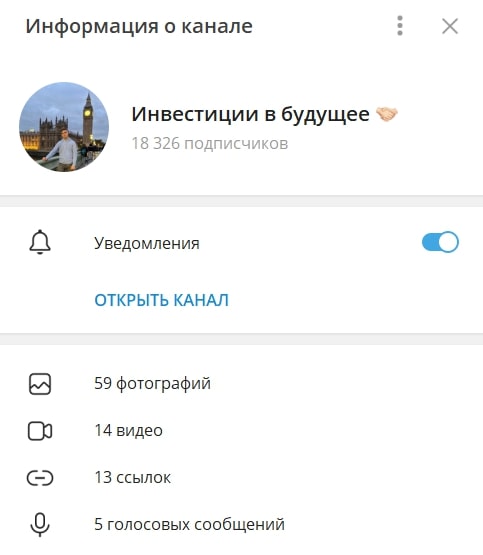 Инвестиции в Будущее telegram