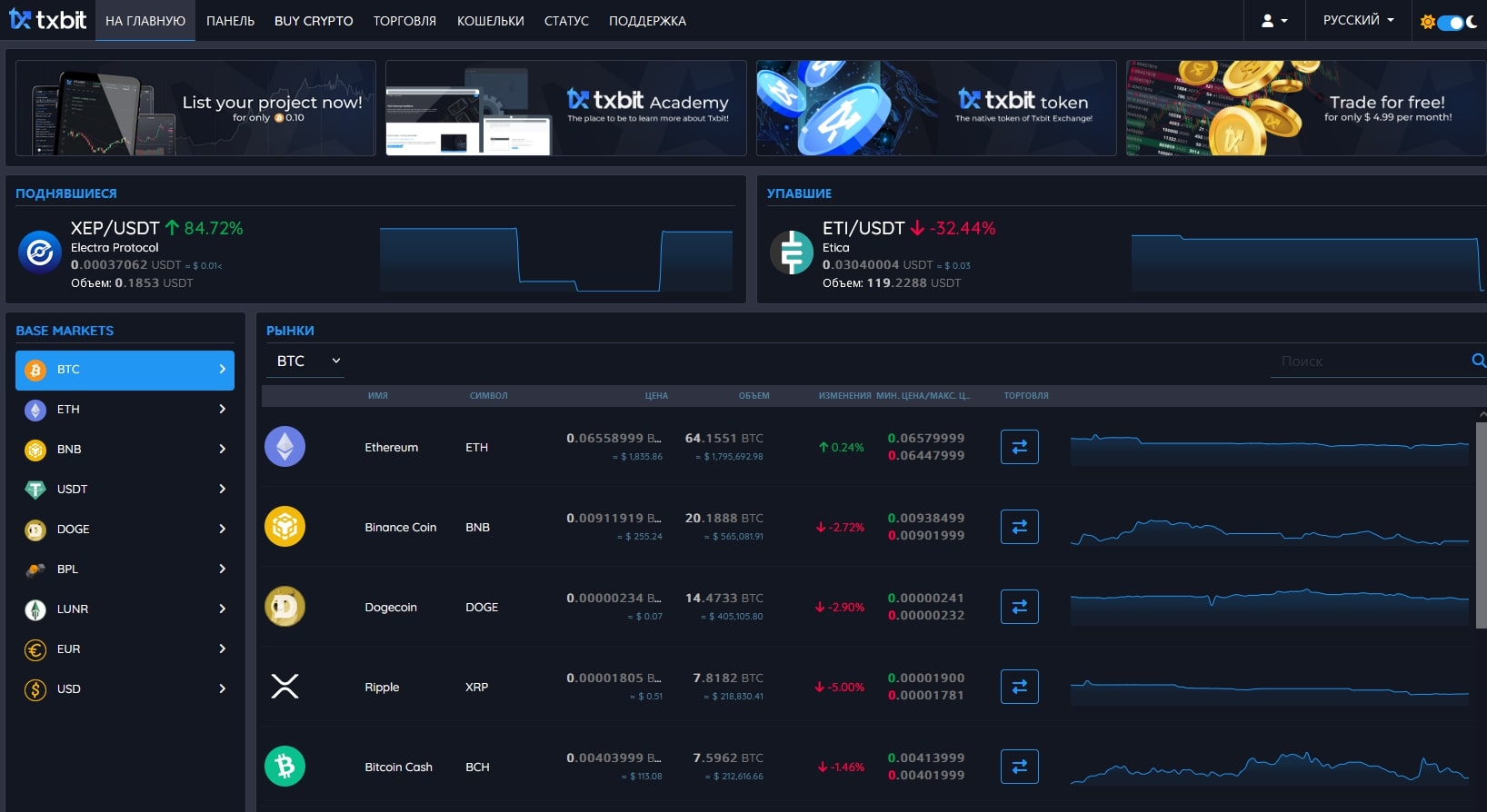 Txbit.io сайт