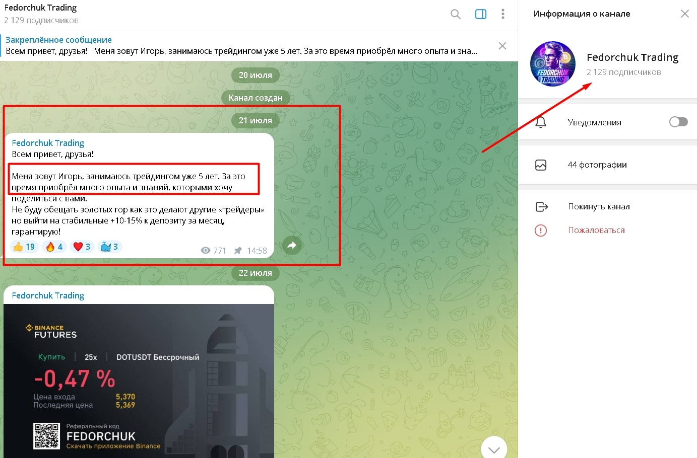 Fedorchuk trading Телеграмм