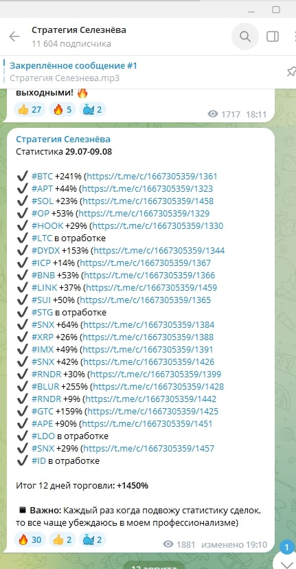 Стратегия Селезнева телеграмм