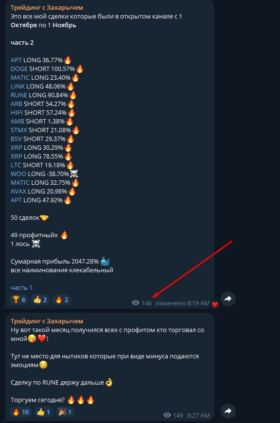 Трейдинг с Захарычем телеграм пост