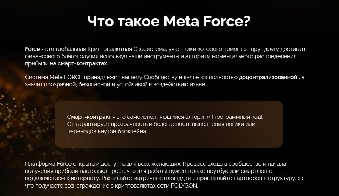 Meta Force сайт инфа