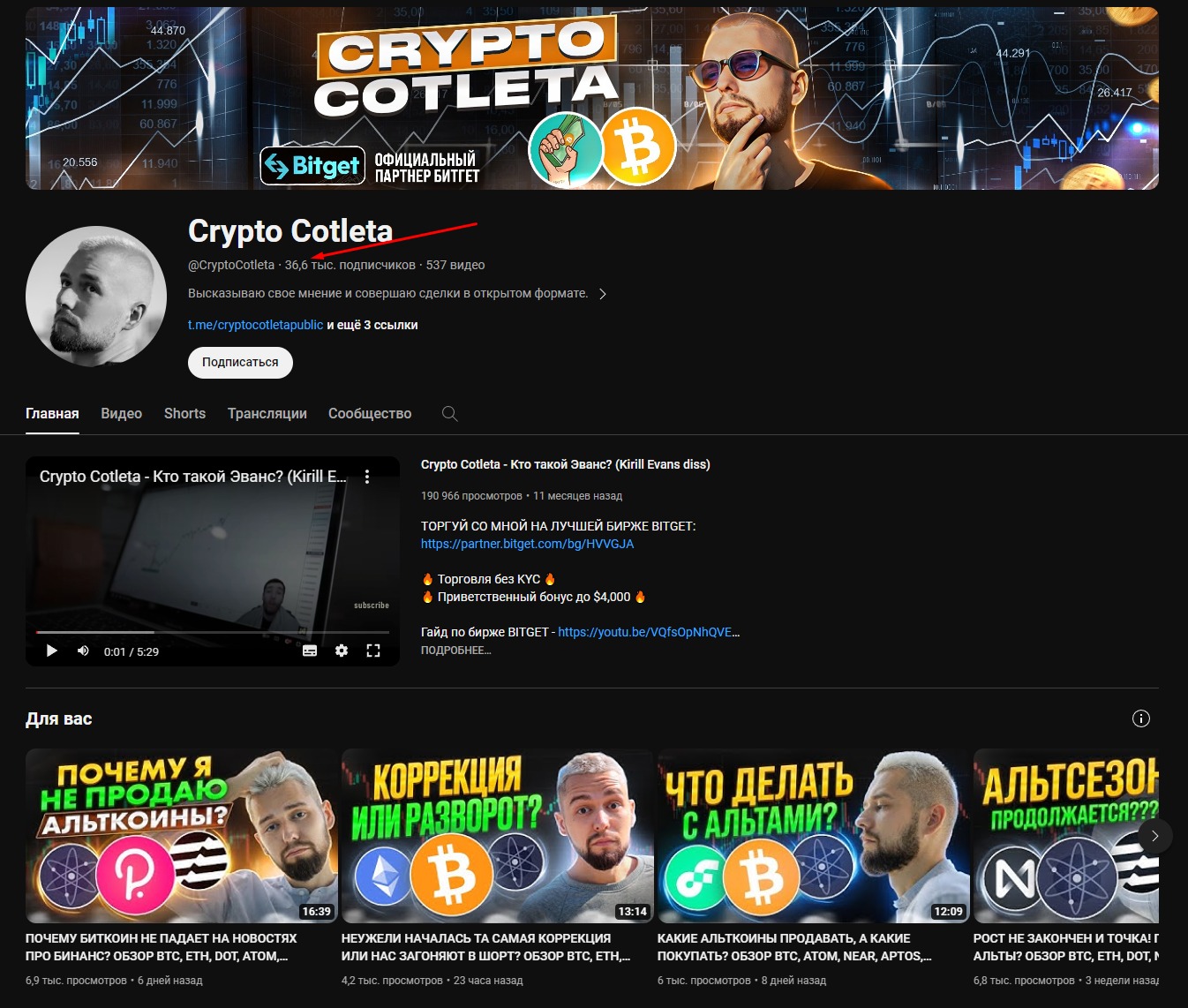 Ютуб Crypto Cotleta