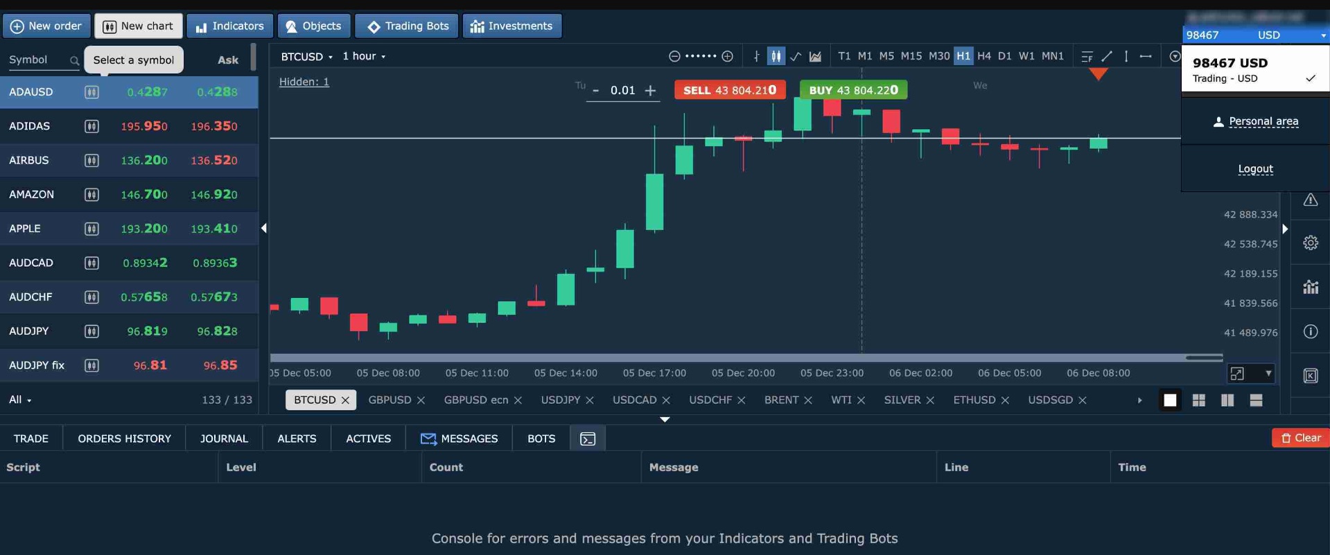 Quantitrade - терминал